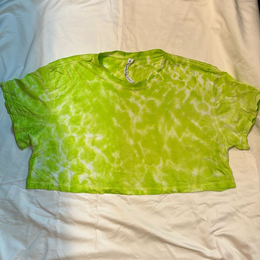 Lululemon All Yours Cropped Cotton Tie Dye Tee Size 12